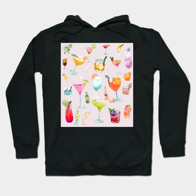 Pretty Cocktail Art Collage Hoodie by madiwestdal